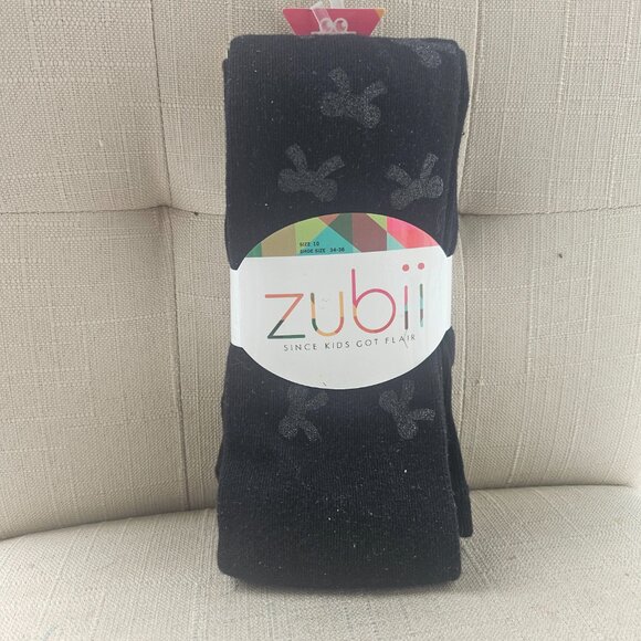 Zubii Kids Girl Legging Socks Black Bow Size 10 shoe size 34-36 - Picture 4 of 11